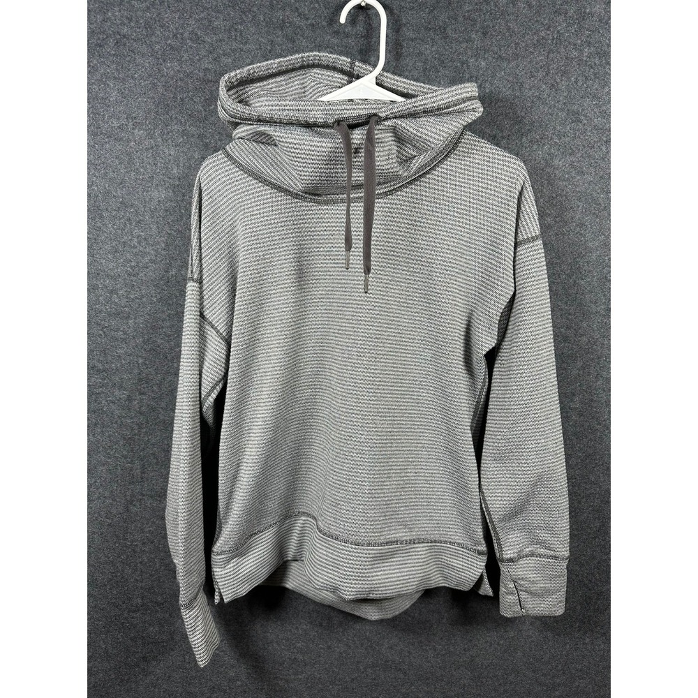 Womens Striped Cowl Neck Hoodie Medium Pullover Top NO BRAND OR SIZE